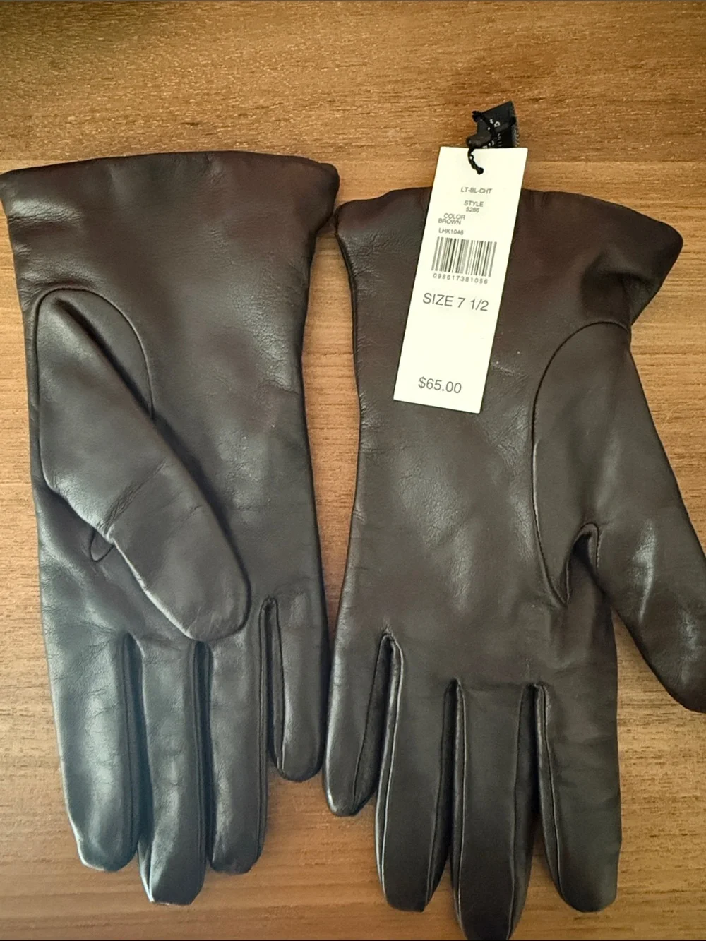 Lord & Taylor Women's Dark Brown Leather Gloves